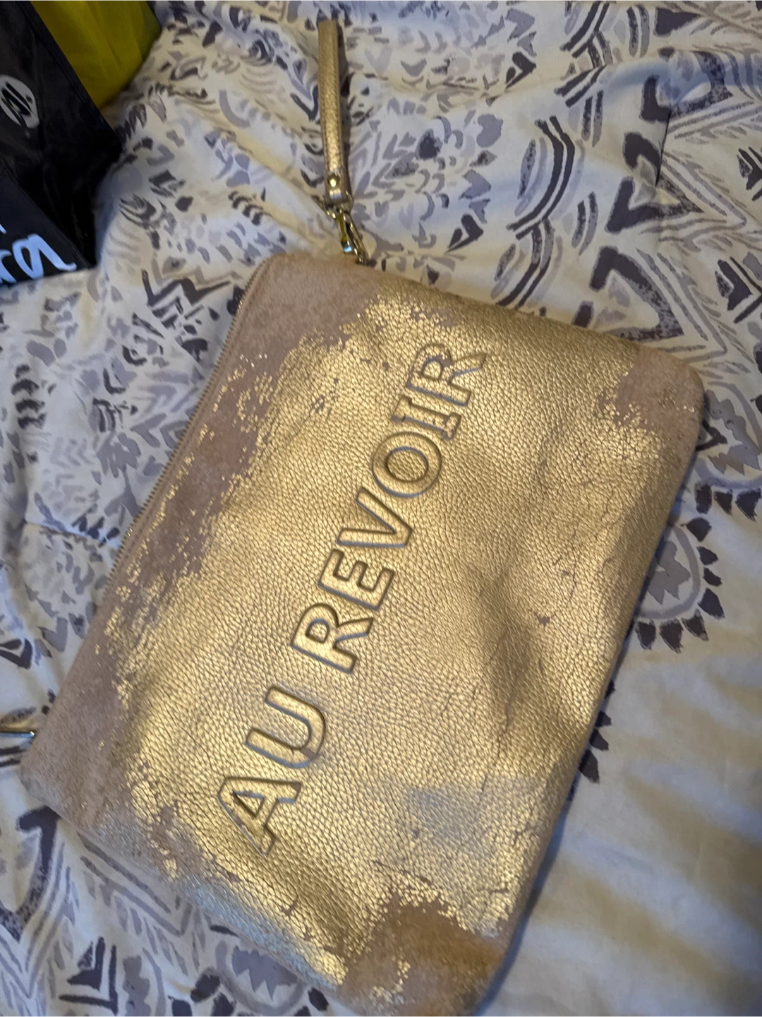 Au Revoir Gold Wristlet Clutch