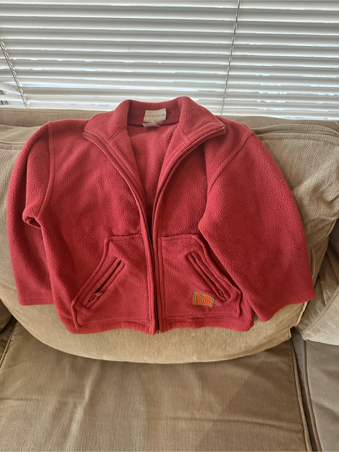 Kids Red Fleece Zip-Up Jacket Size 4