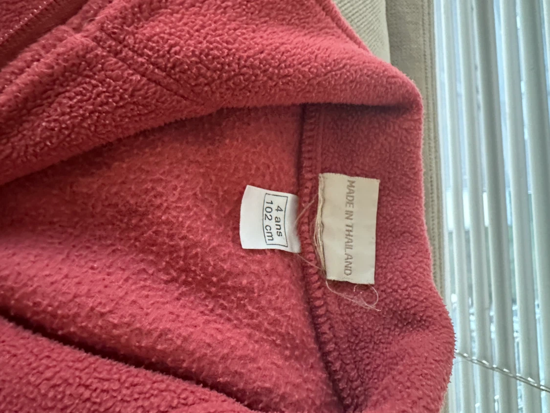 Kids Red Fleece Zip-Up Jacket Size 4 - photo 3