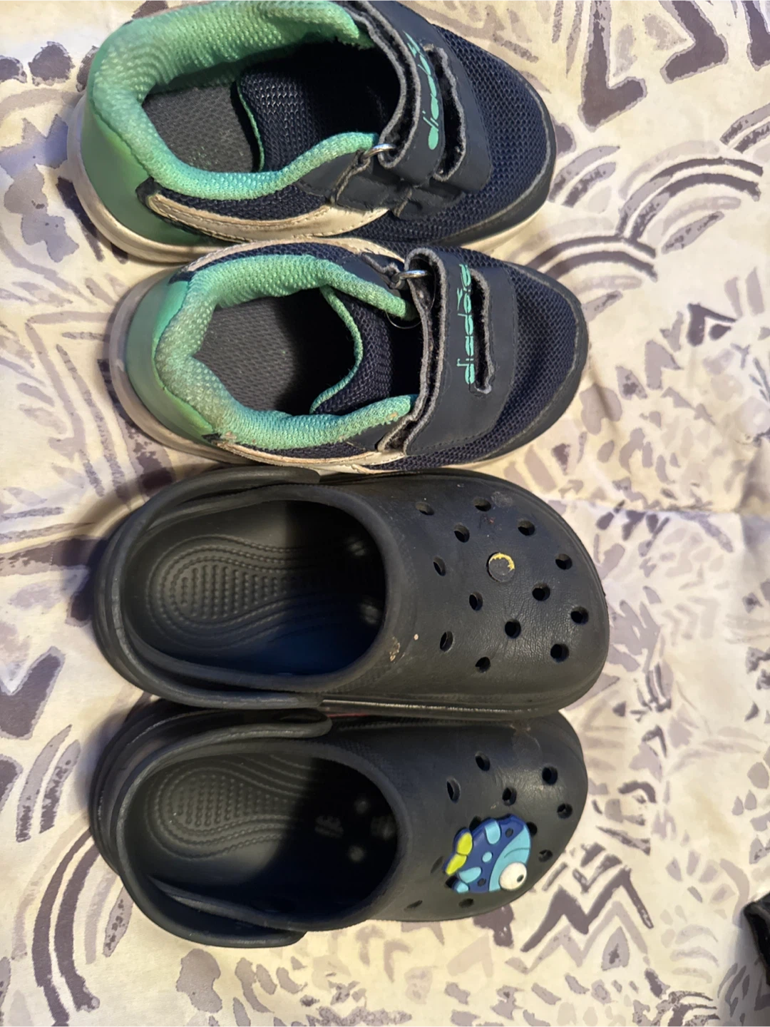 Diadora sneakers and clogs, two pairs