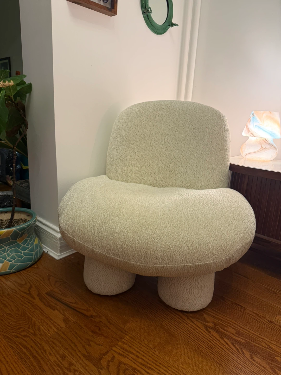 Cream Boucle Accent Chair - photo 2