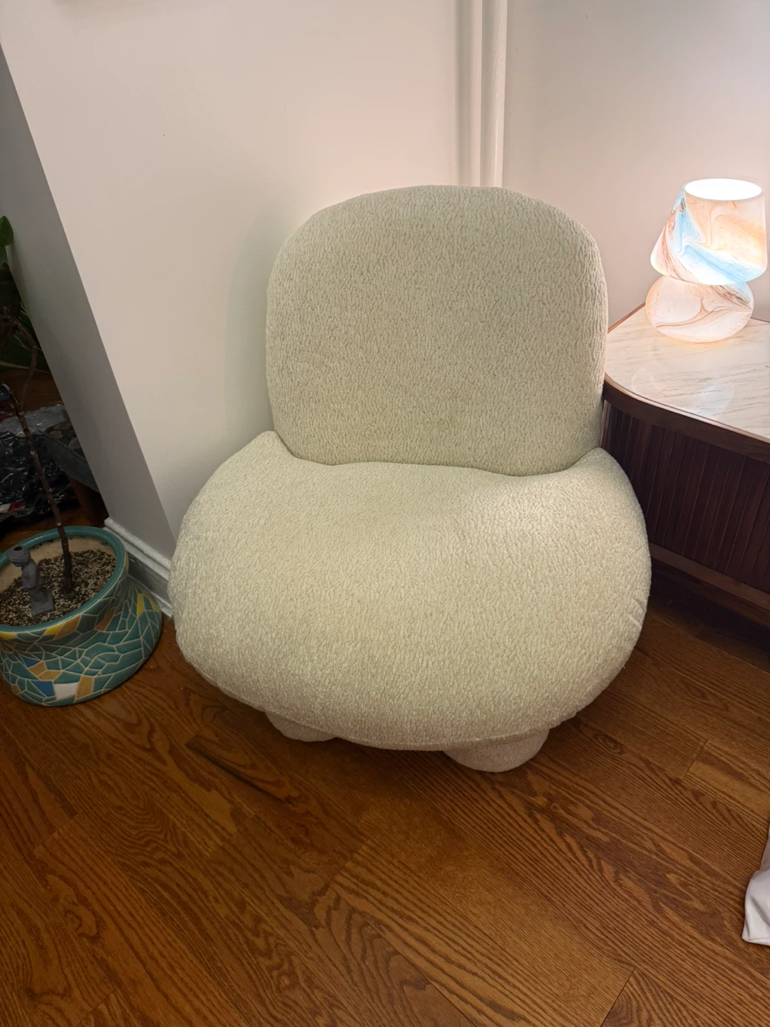 Cream Boucle Accent Chair - photo 4