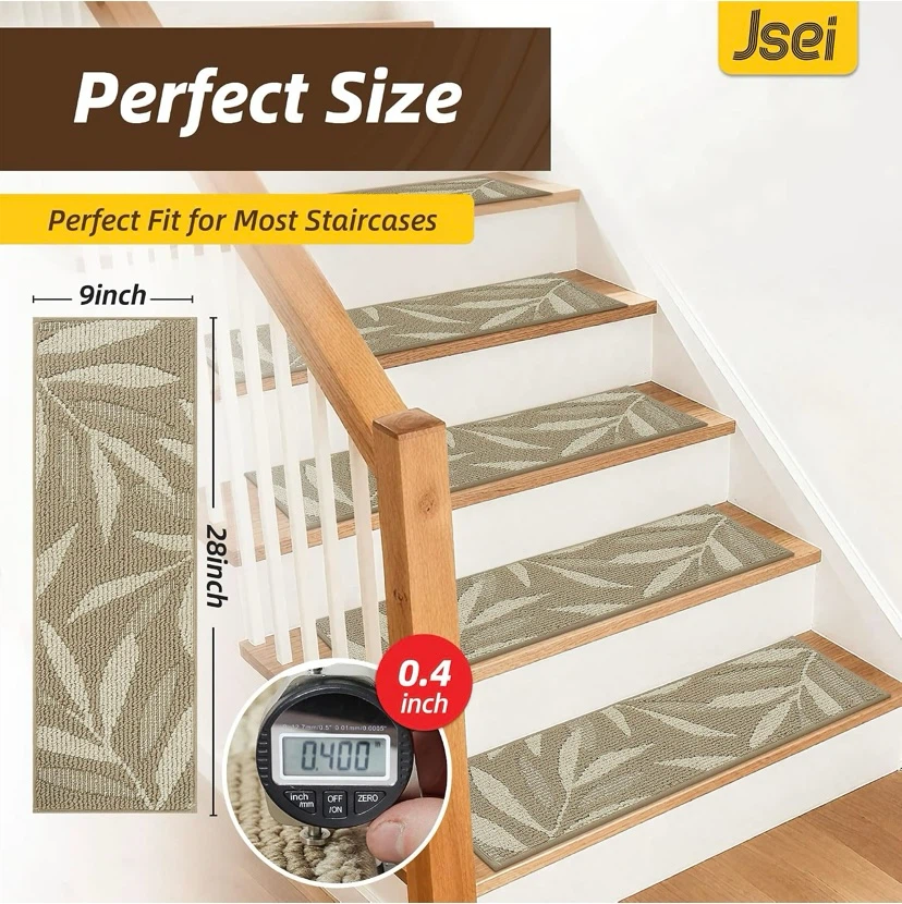 New Non-Slip Stair Treads Beige 14 Pieces - photo 2