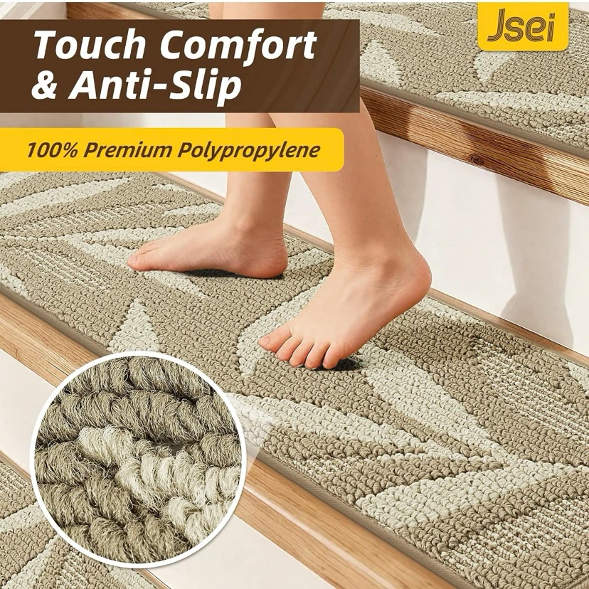 New Non-Slip Stair Treads Beige 14 Pieces - photo 3
