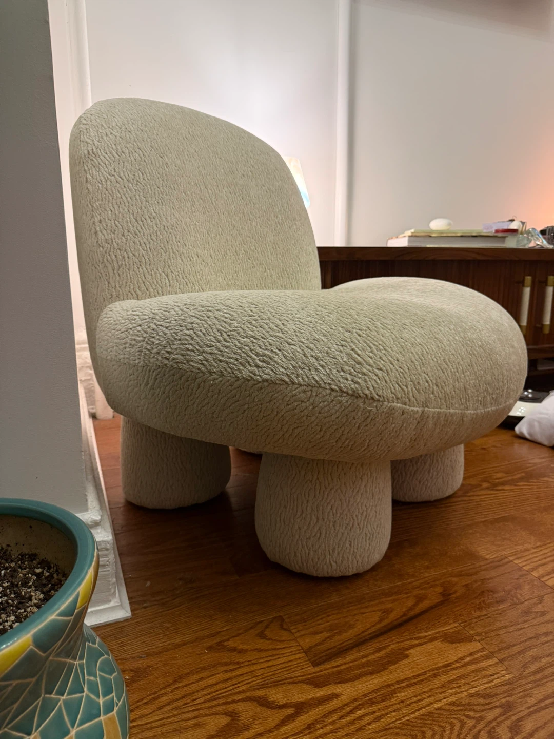 Cream Boucle Accent Chair