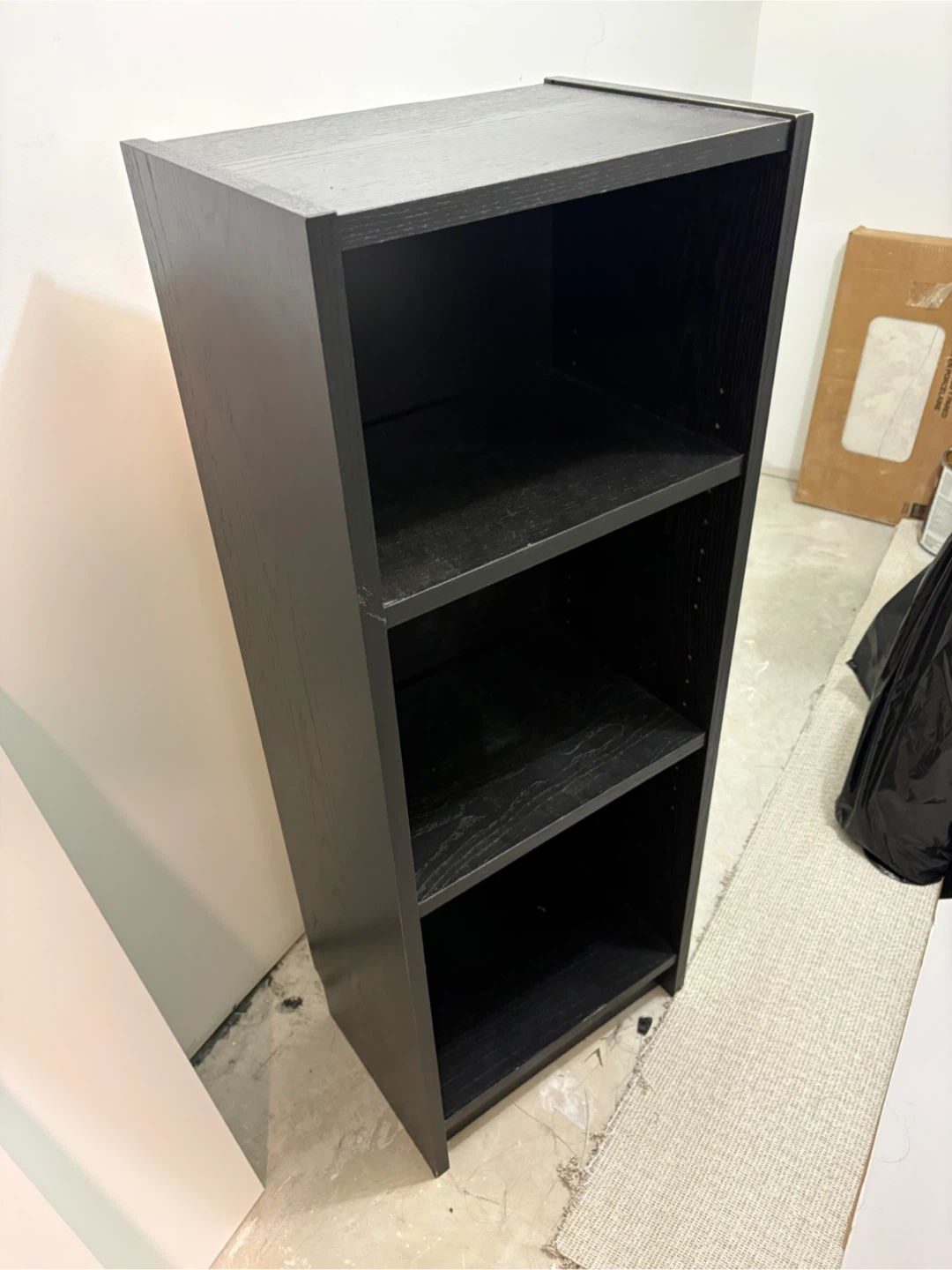 Black 3-Shelf Bookcase