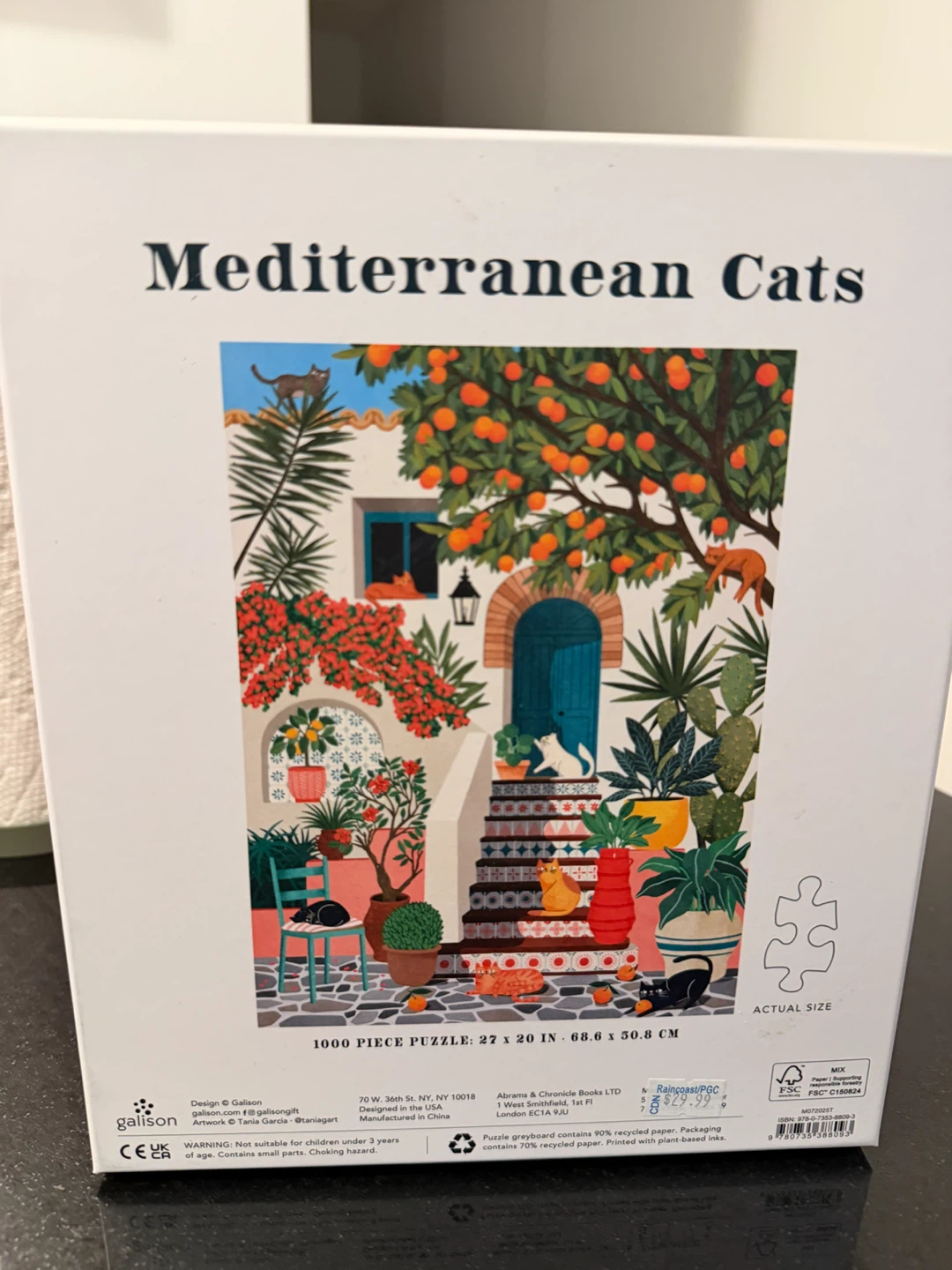 Galison Mediterranean Cats 1000 Piece Puzzle - photo 3