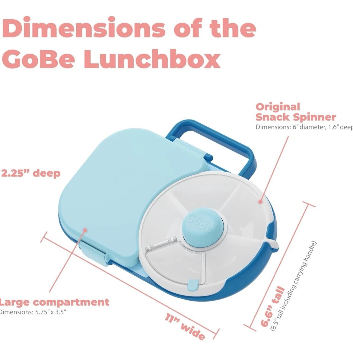 GoBe Kids Lunchbox & Snack Spinner – Macaron Blue – Brand New - photo 5