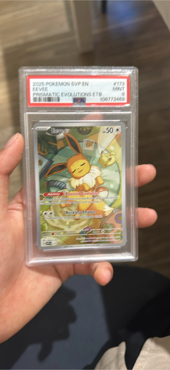 PSA 9 2025 Pokemon Eevee Prismatic Evolutions #173