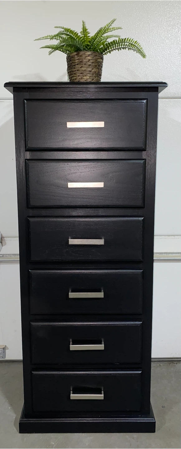 Solid Oak narrow dresser Tricorn Black - photo 4