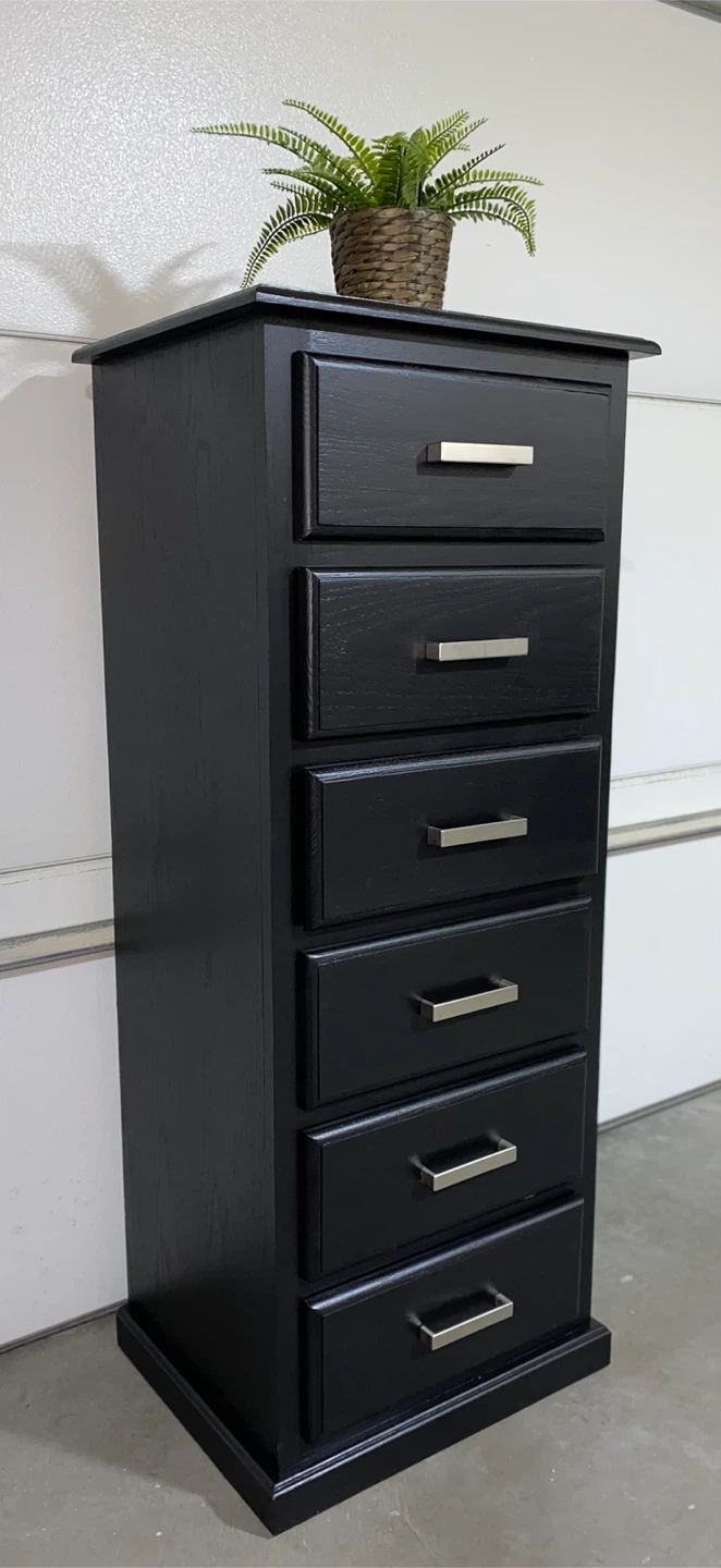 Solid Oak narrow dresser Tricorn Black - photo 5