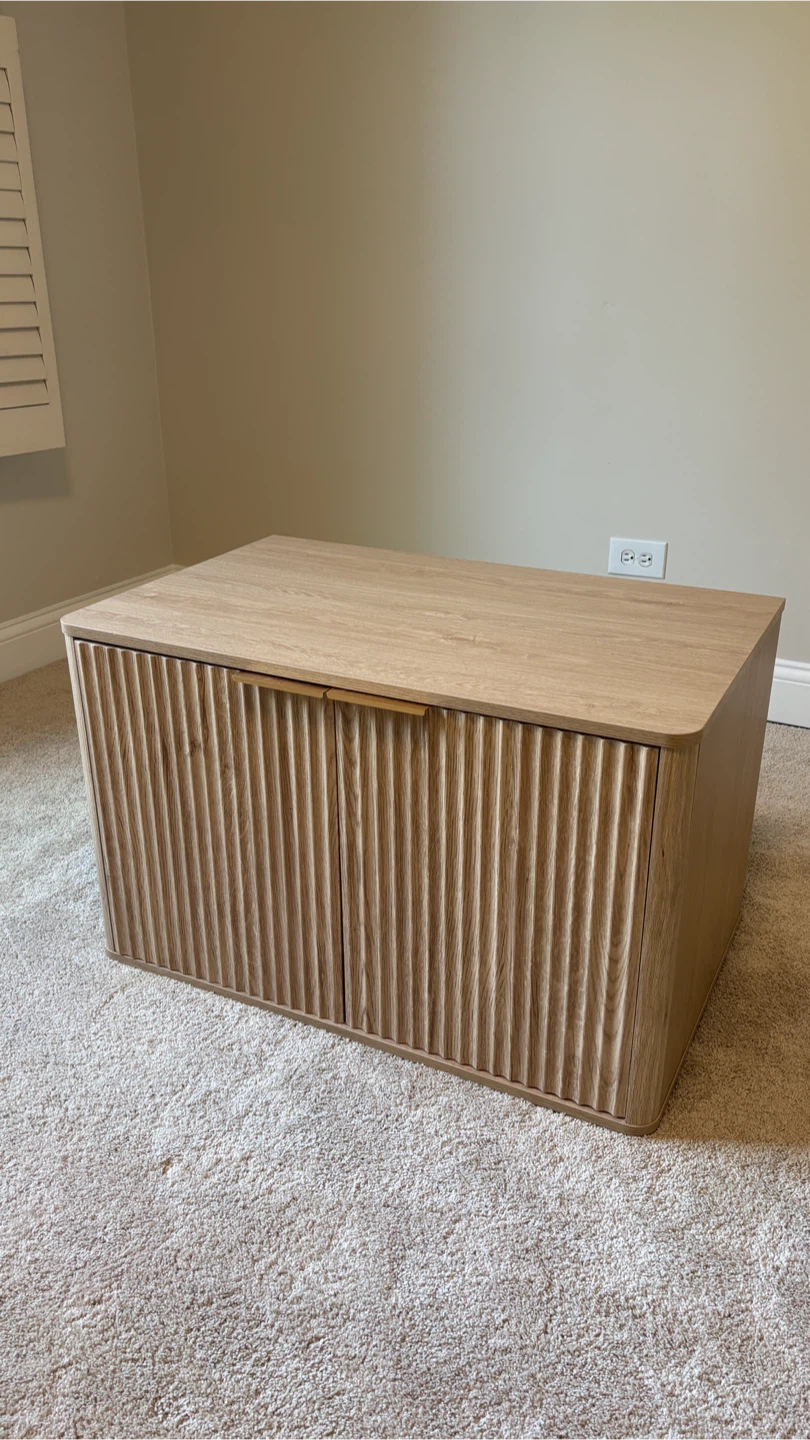 Wooden Fluted Cat Litter Box Enclosure - photo 2