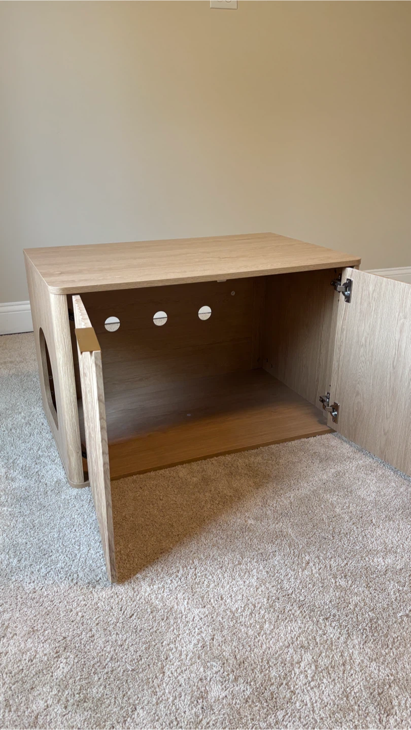 Wooden Fluted Cat Litter Box Enclosure - photo 3