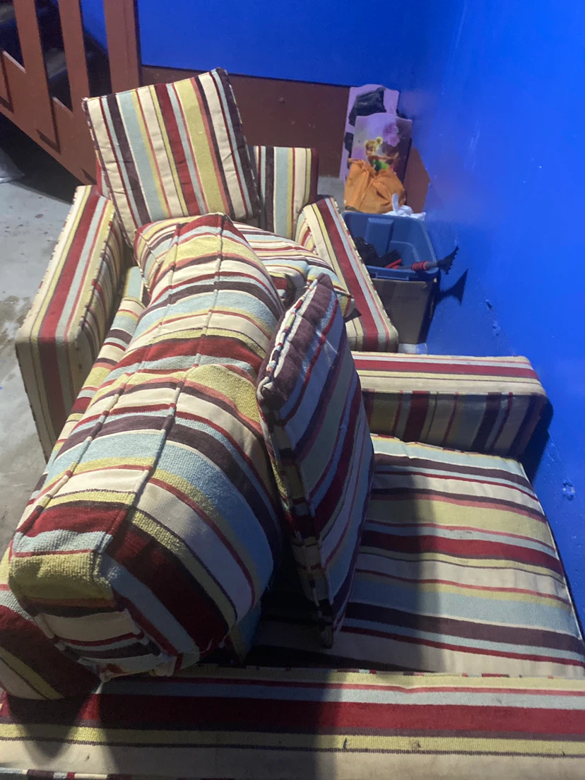 Striped armchair