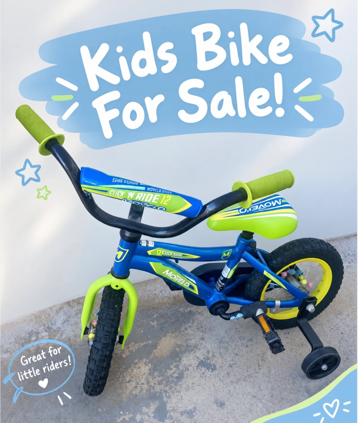Kids bike || Movelo Kids Click 'N' Ride 12" Bike