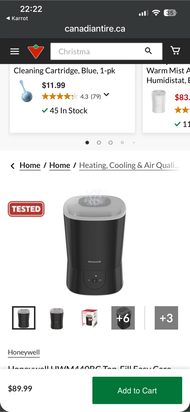 Honeywell Top Fill Easy Care Warm Mist Humidifier - photo 2