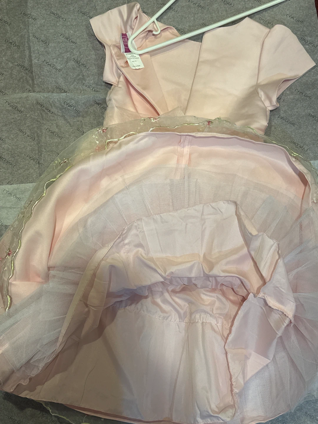 Girls Pink Floral Party Dress Size 8 - photo 3
