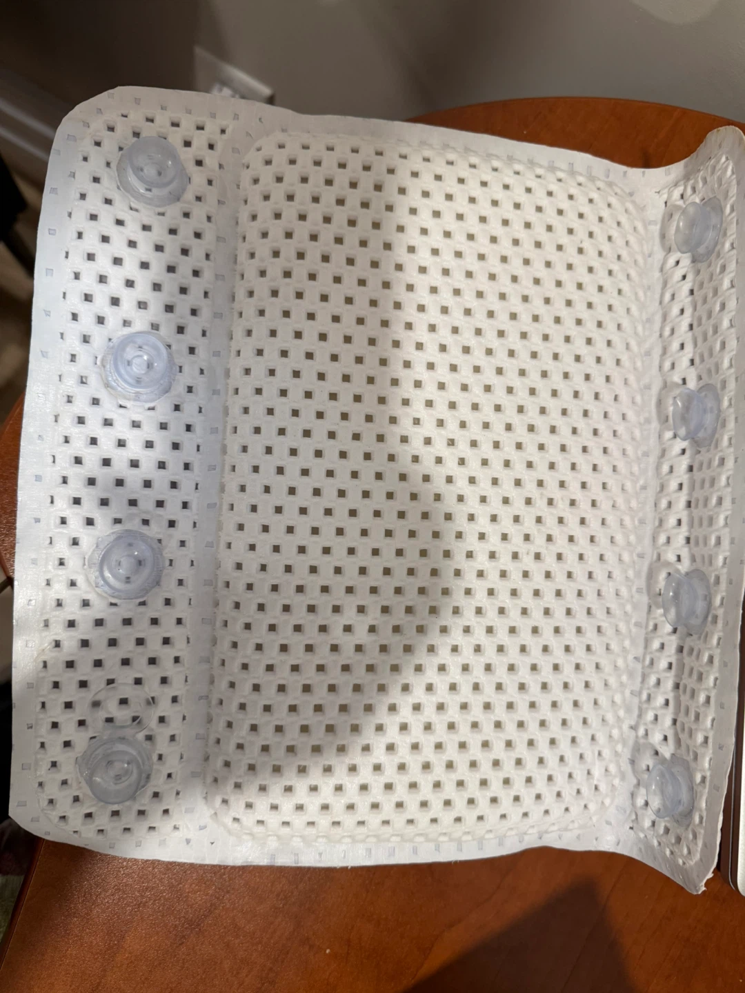 White Mesh Bath Pillow with Suction Cups