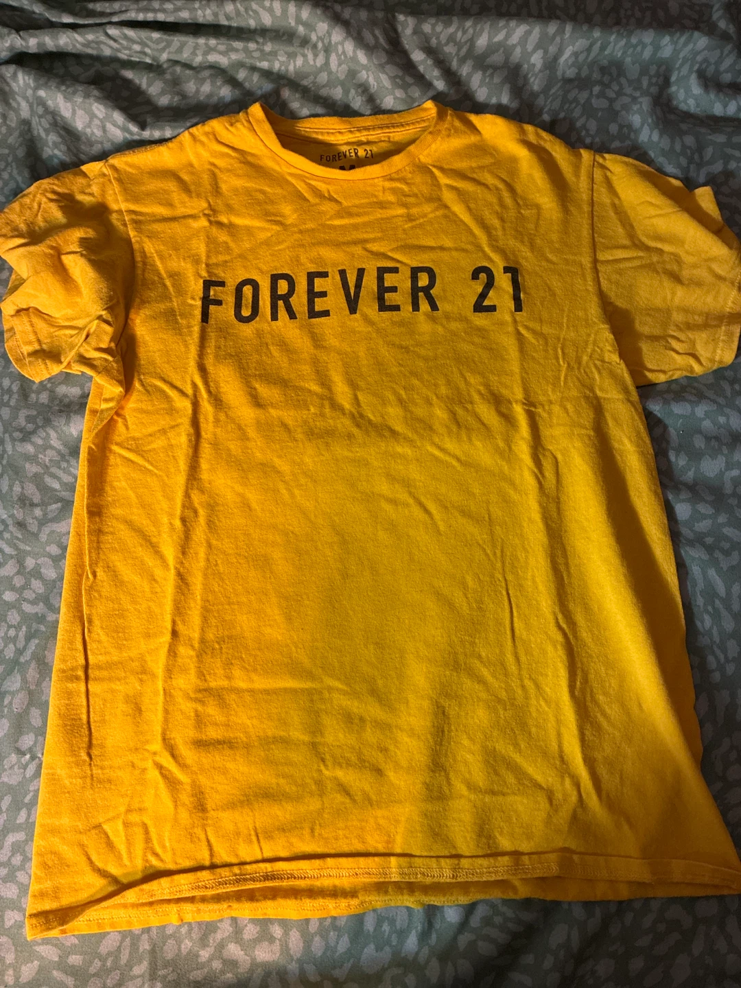Forever 21 Yellow T-Shirt Medium