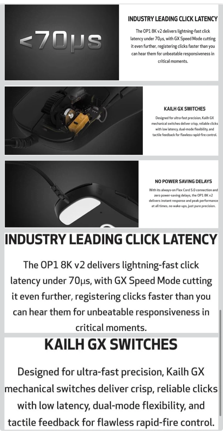 Endgame Gear OP1 8k v2 Gaming Mouse - Black - photo 3