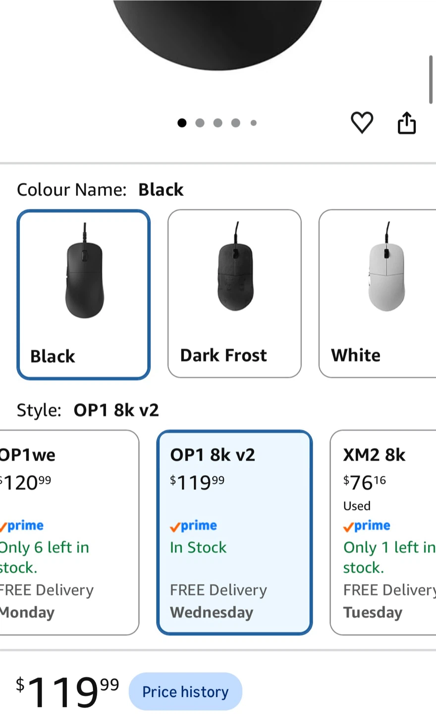 Endgame Gear OP1 8k v2 Gaming Mouse - Black - photo 5