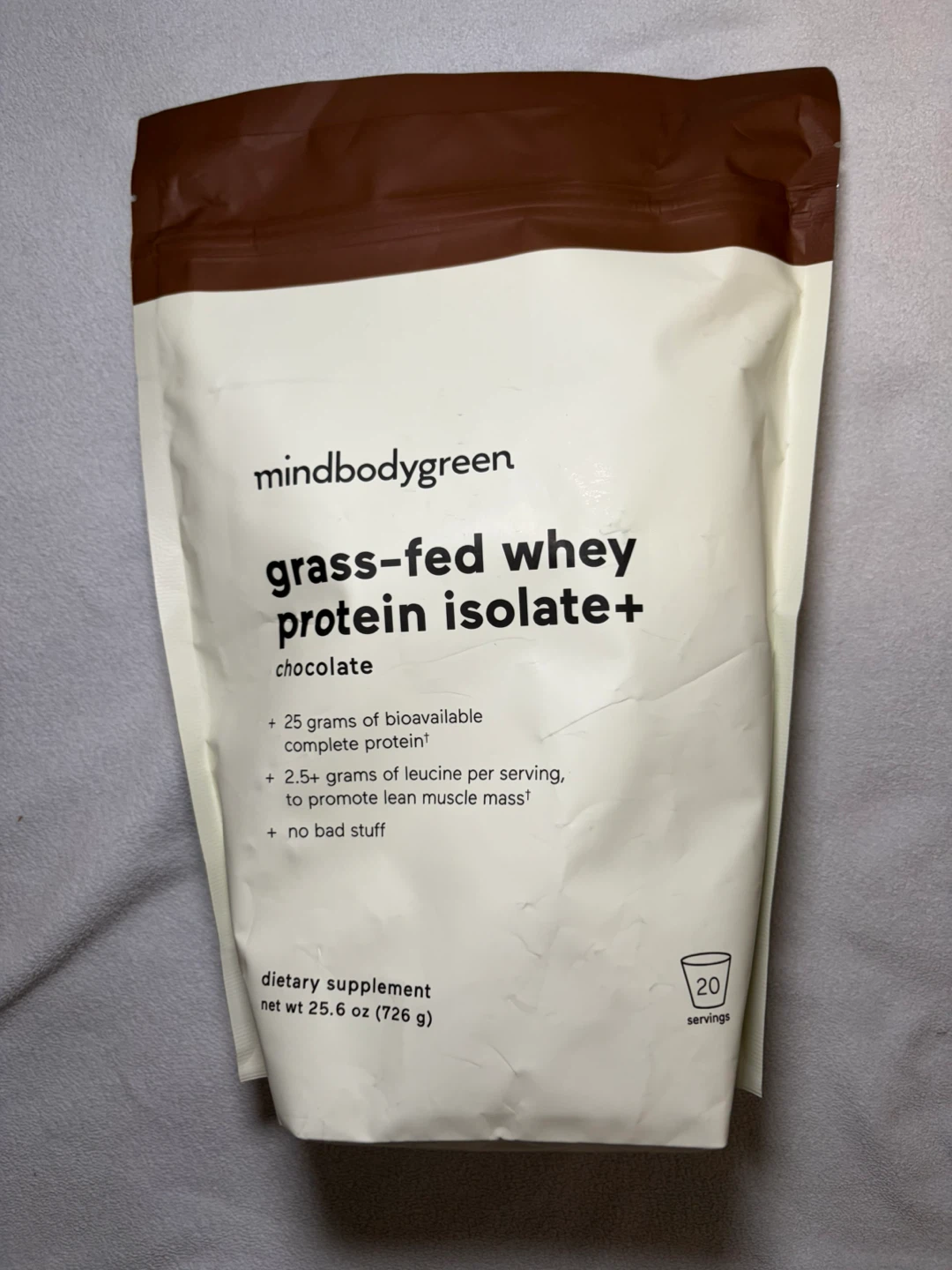 mindbodygreen Grass-Fed Whey Protein Isolate+ Chocolate