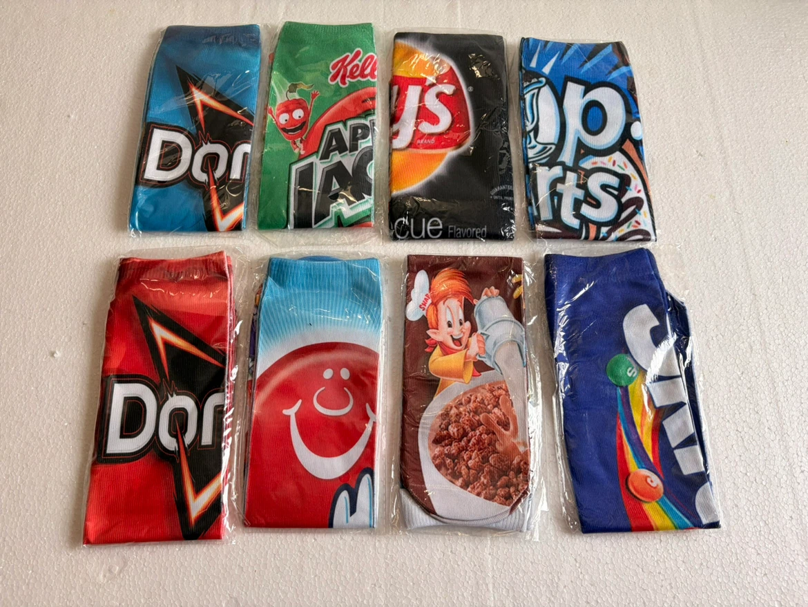 Brand New 8 pair Food Socks Adult 6-12