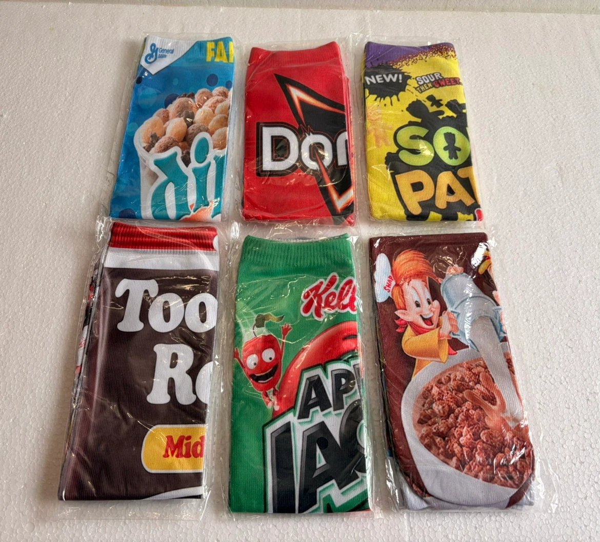 Brand New 6 pair Food Socks Adult 6-12