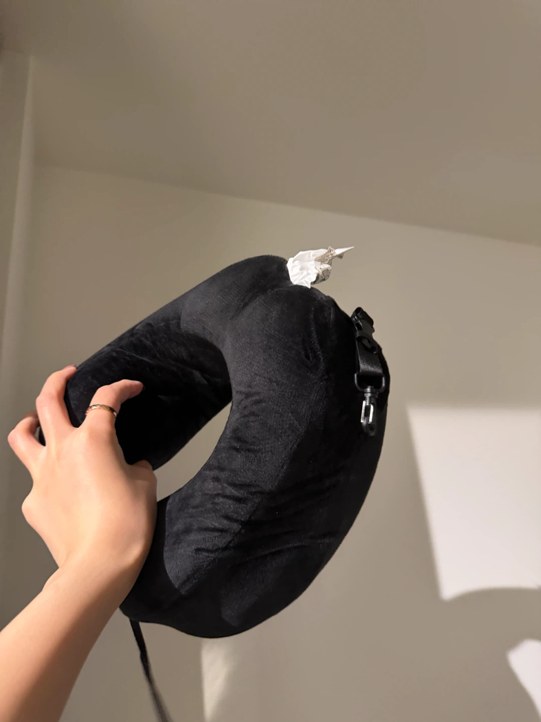 Black Memory Foam Travel Neck Pillow - photo 2