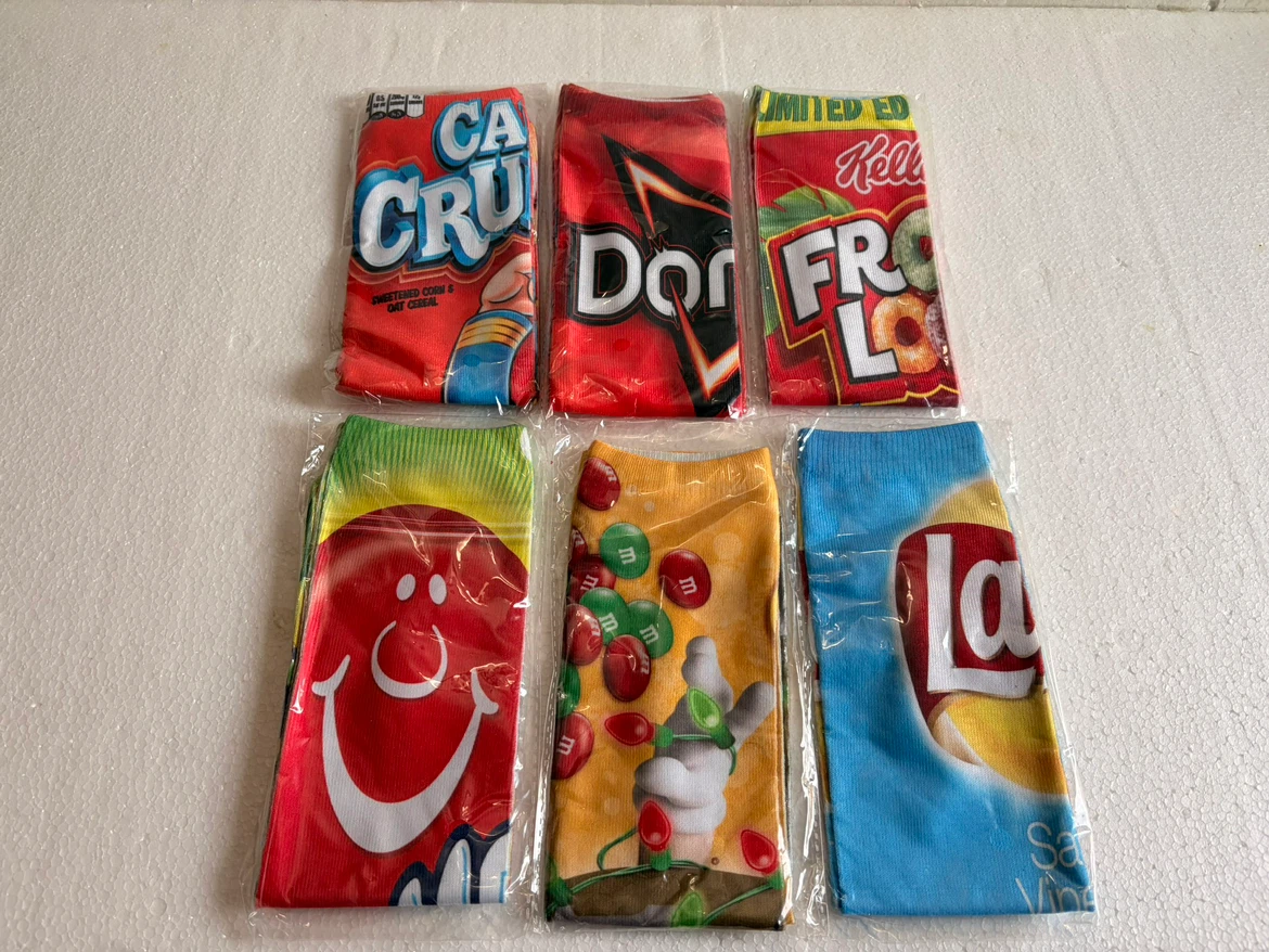 Brand New 6 pair Food Socks Adult 6-12