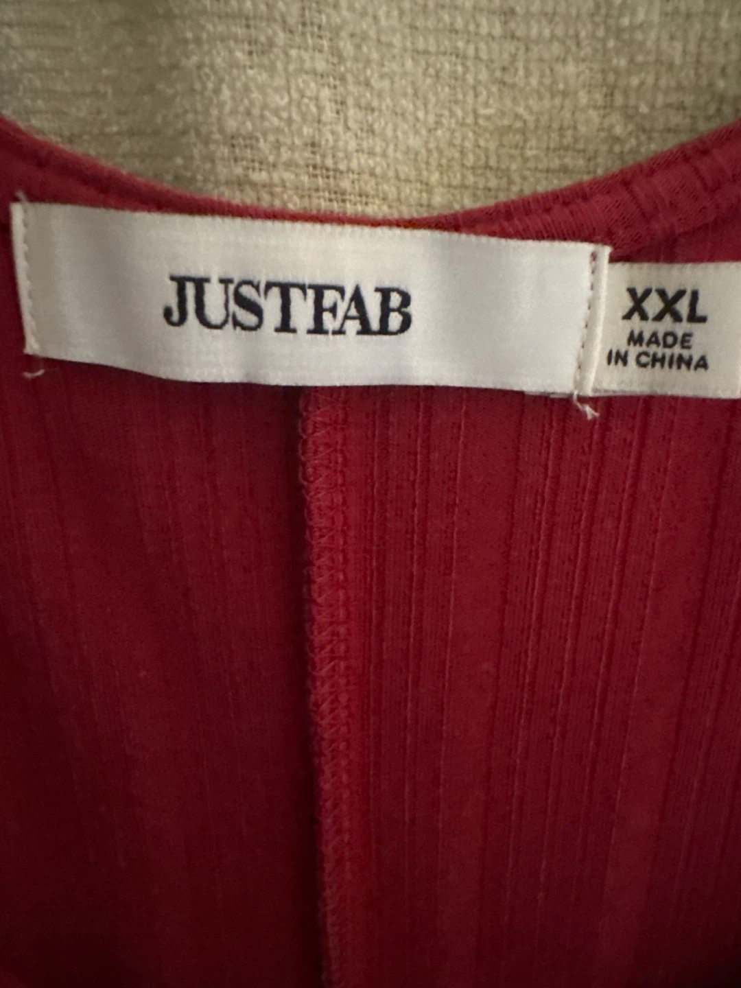 JustFab Red Ribbed Jumpsuit XXL - photo 3
