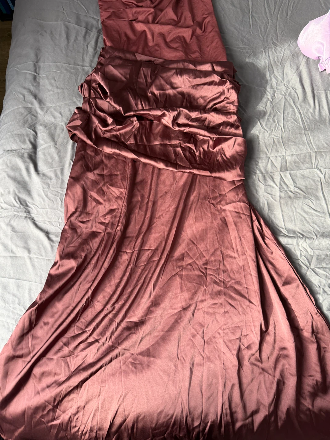One-Shoulder Satin Maxi Dress - photo 2
