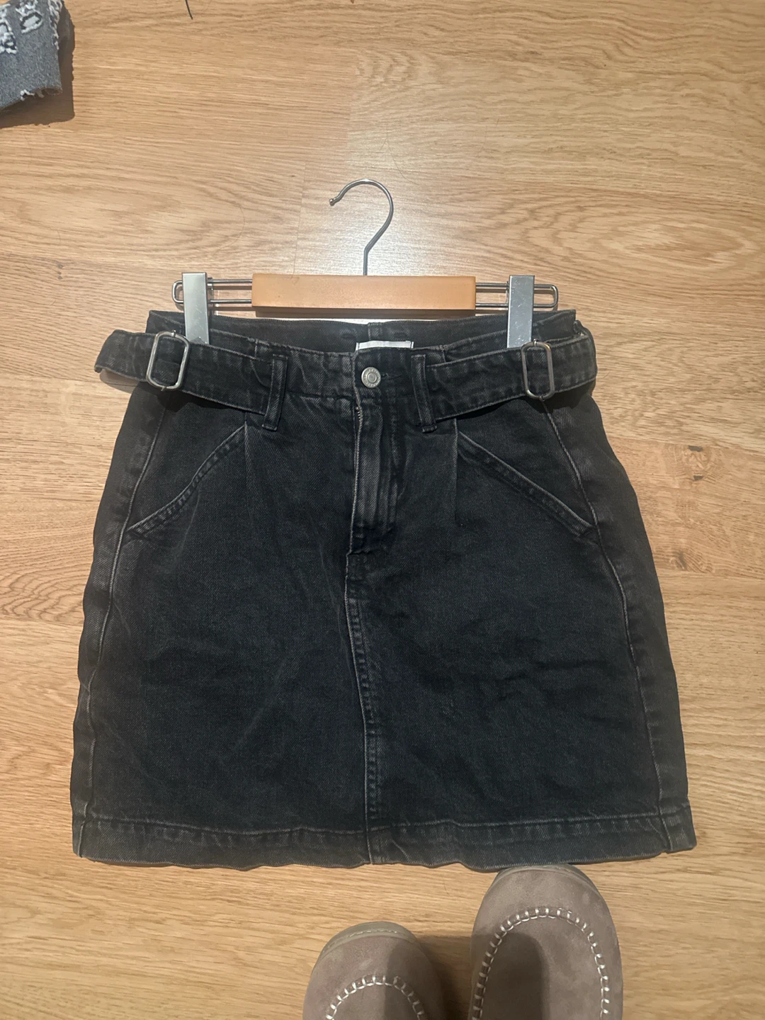 Topshop Black Denim Skirt