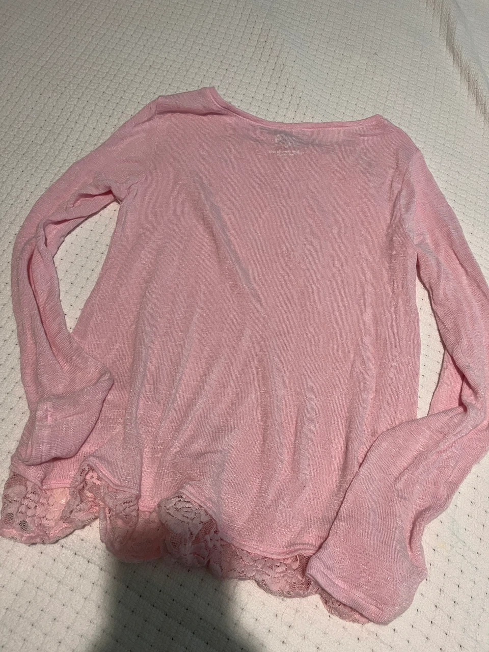 Justice light pink long-sleeve knit top Girl size 16 - photo 3
