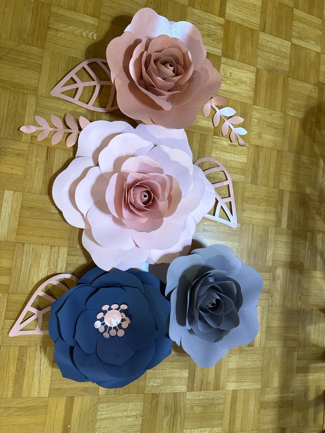 Set of 4 Handmade Paper Flowers