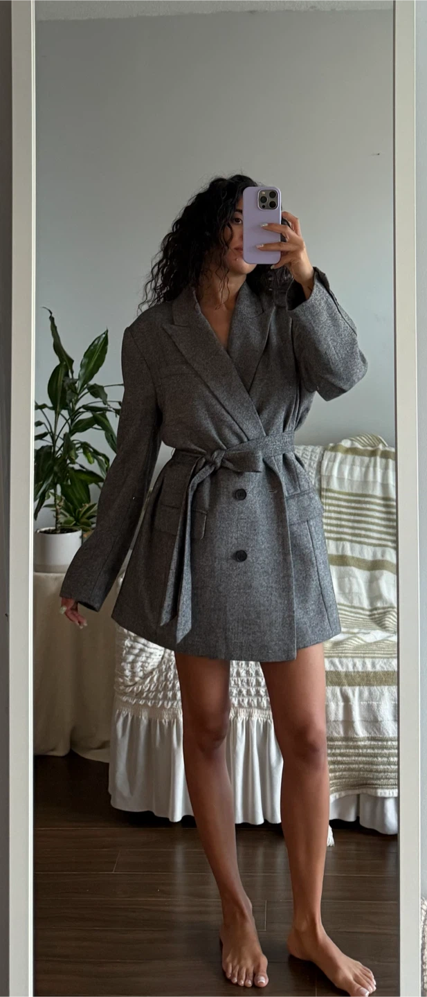 H&M Wool Blend Grey Blazer