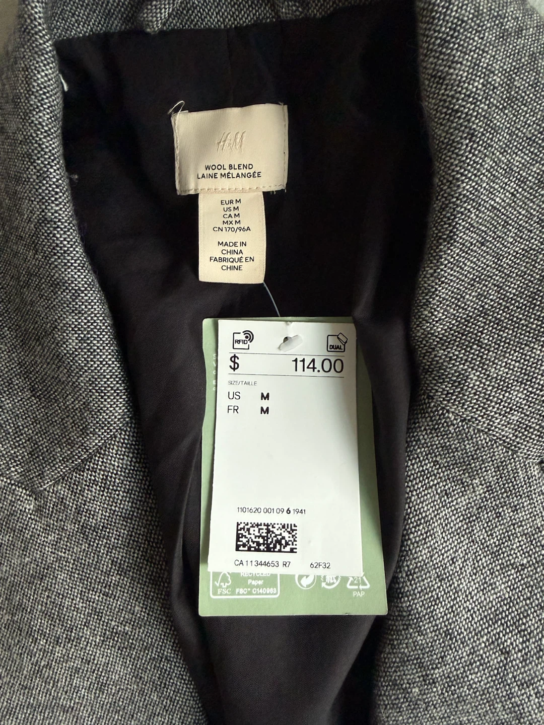 H&M Wool Blend Grey Blazer - photo 5
