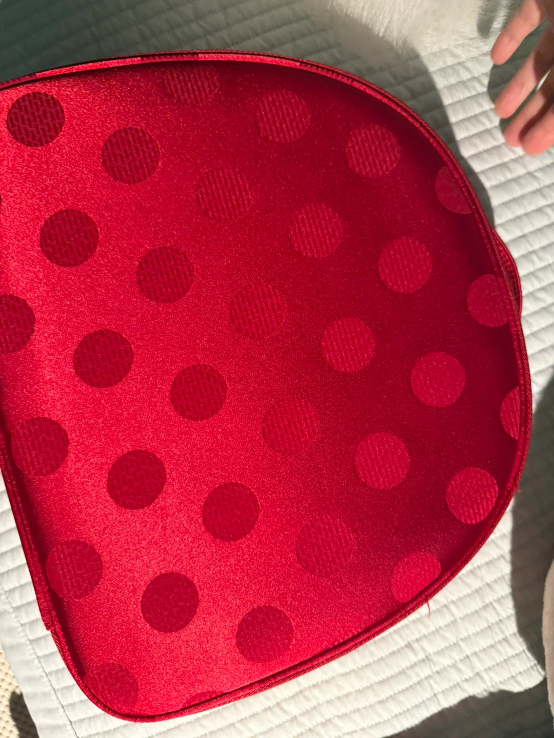 Estee lauder cosmetic bag-Red Polka Dot Zippered Organizer Case - photo 2
