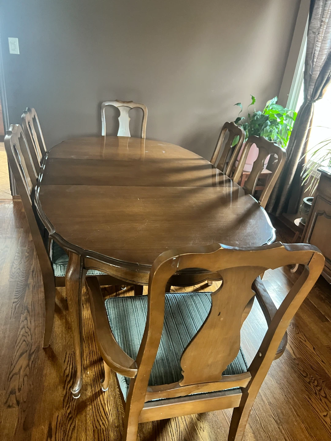 Vintage Dining Table Set with Hutch