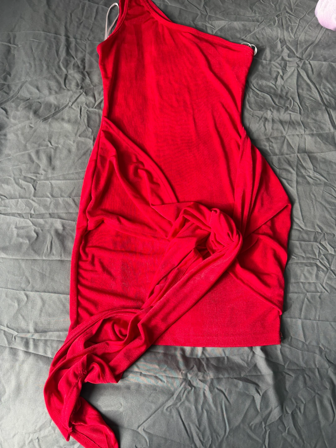 Shein Red One-Shoulder Dress