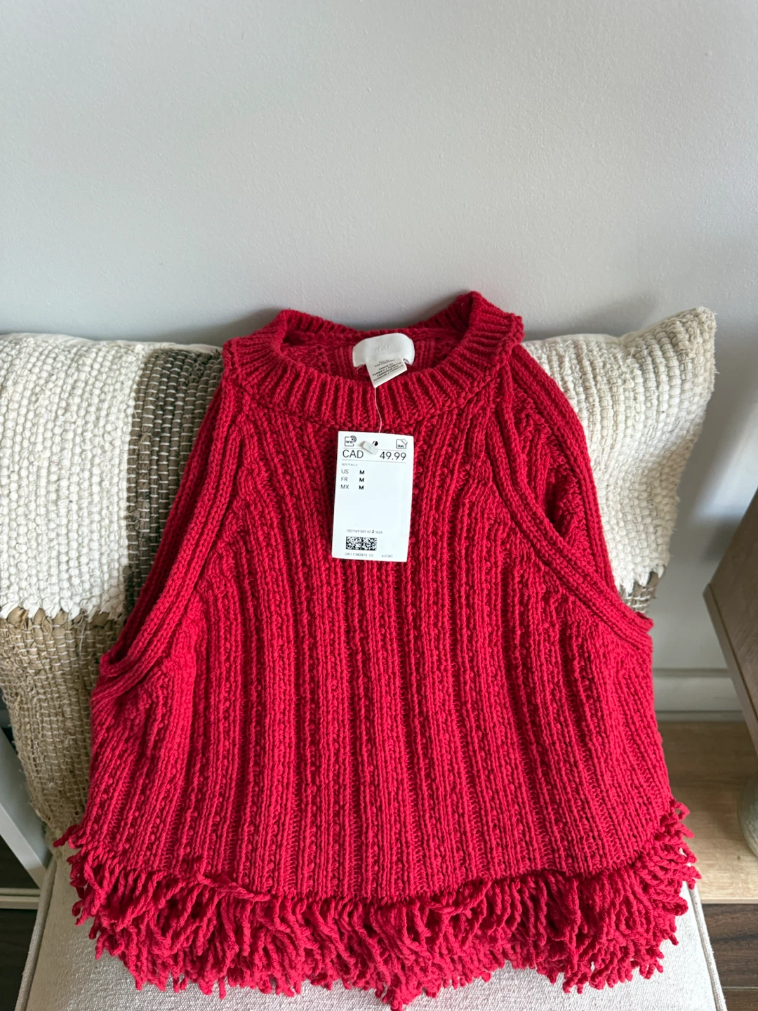 H&M Red Fringe Knit Halter Top - photo 2