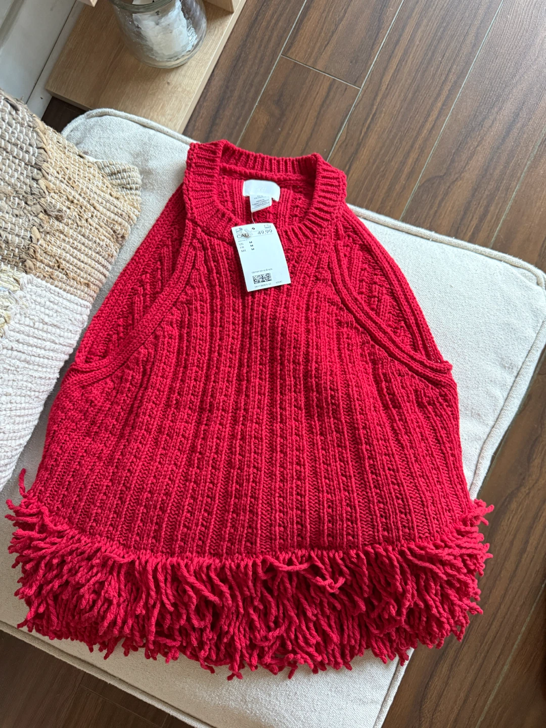 H&M Red Fringe Knit Halter Top - photo 4