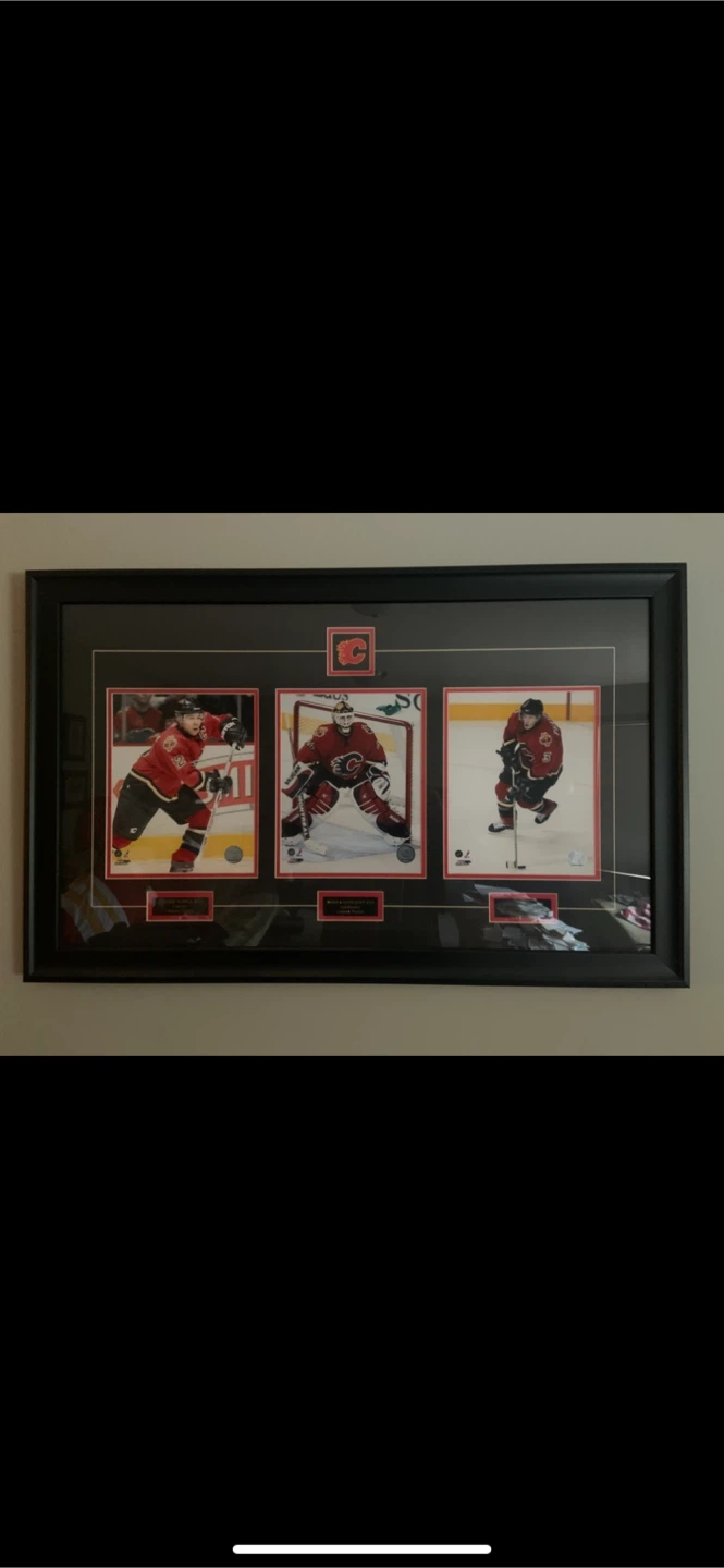 Calgary Flames Triple Player Framed Photo