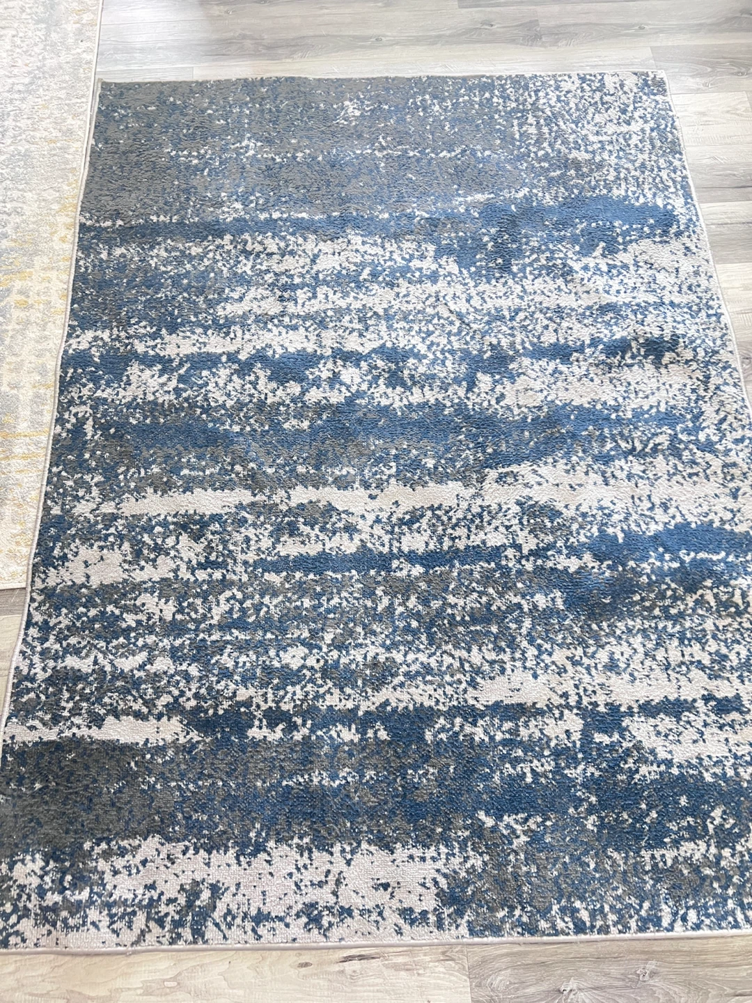 Blue and grey abstract area rug