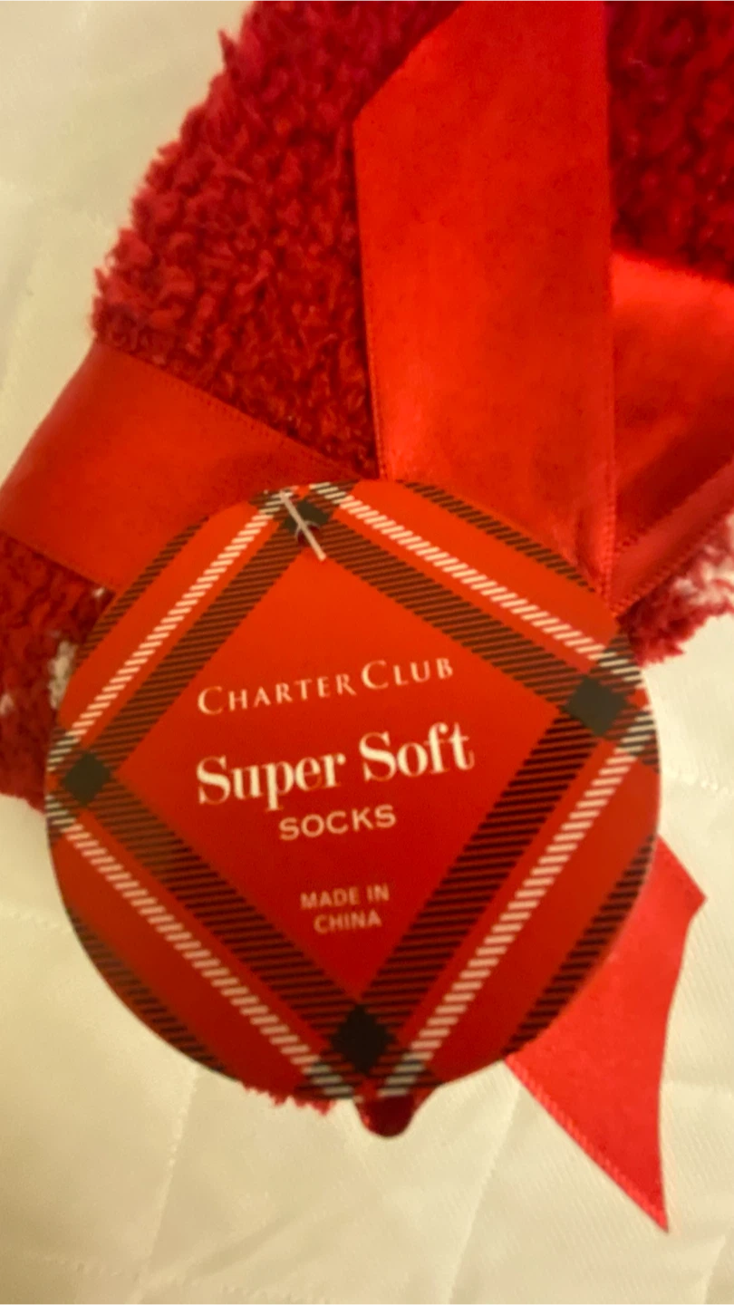 Charter Club Red Snowflake Super Soft Socks