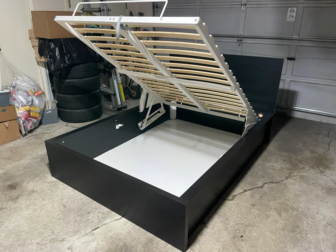 IKEA Double Size Full Malm Ottoman Pull Up Storage Lift Bed