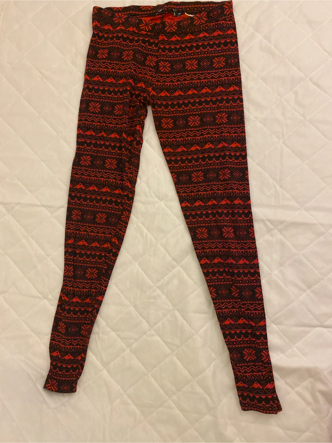 Red and Black Fair Isle Print Leggings - photo 2