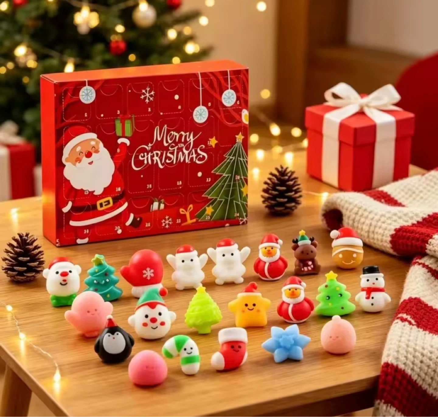 NEW 24‑Piece Squishy Ornament Figure Christmas Advent Calendar