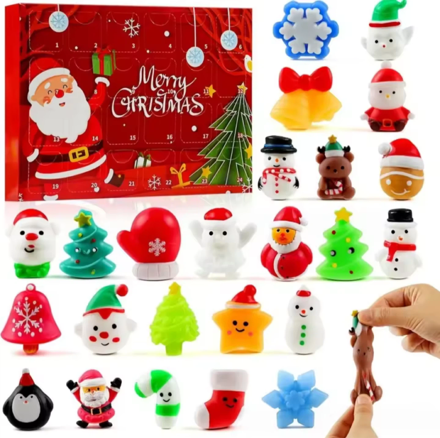 NEW 24‑Piece Squishy Ornament Figure Christmas Advent Calendar - photo 2