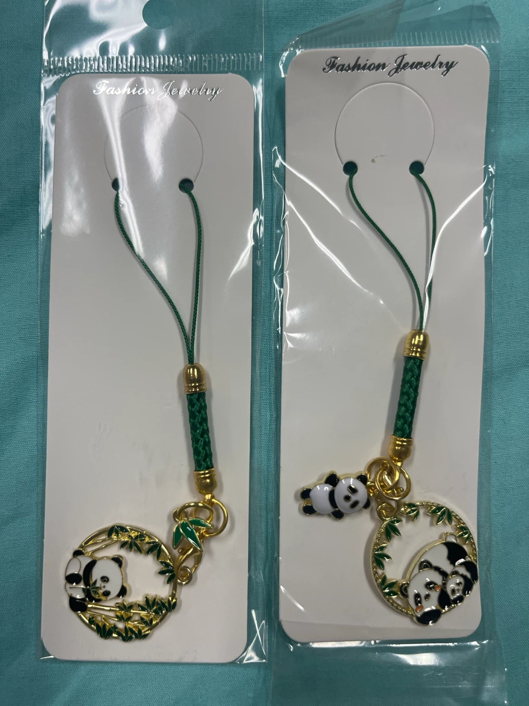 Set of Panda Phone Charms
